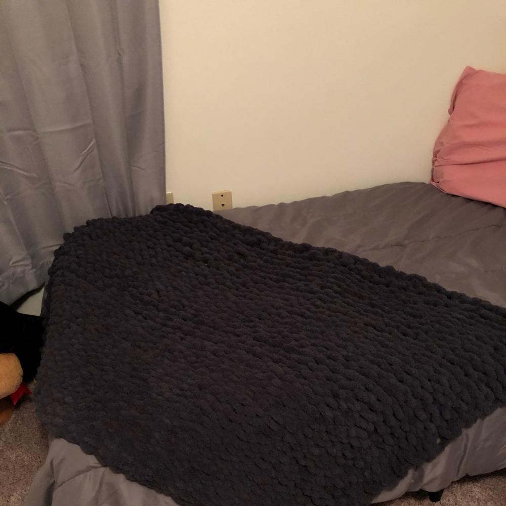 Beautiful handmade braid blanket / very soft